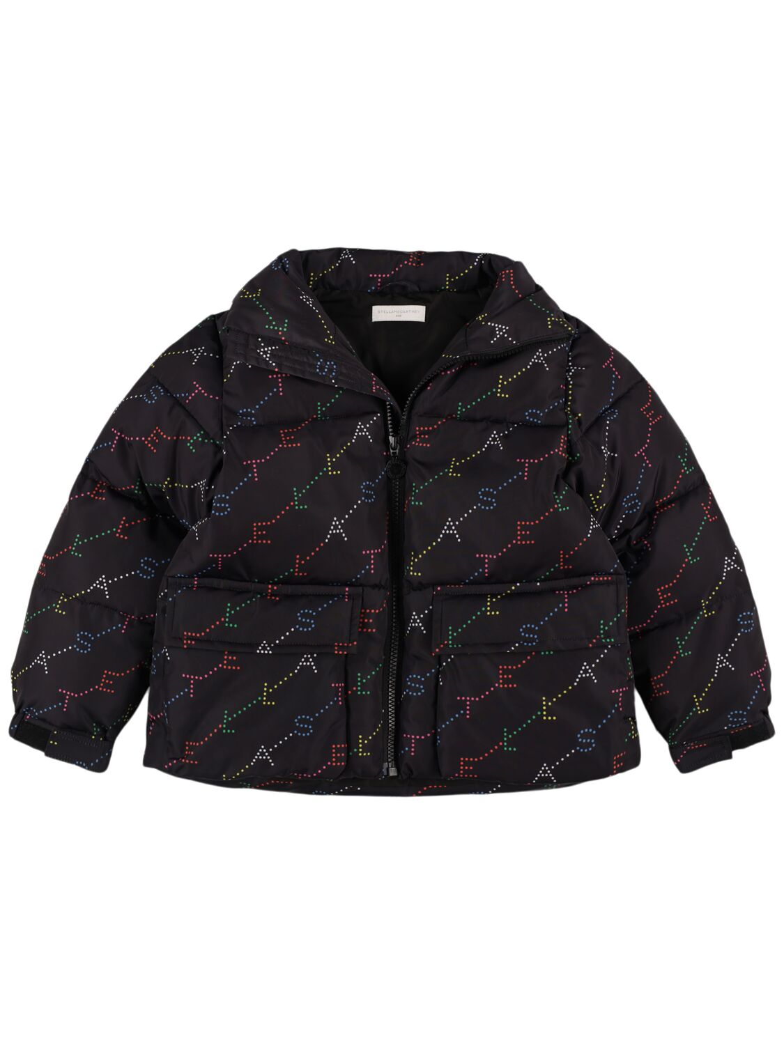 Shop Stella Mccartney Poly Puffer Jacket In Black/multi