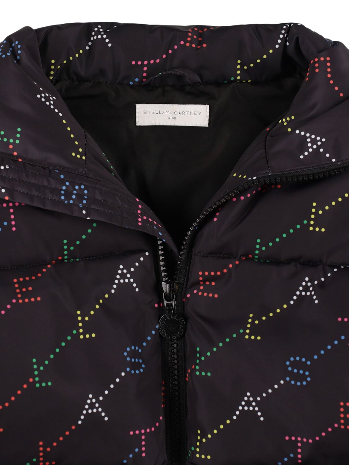 Shop Stella Mccartney Poly Puffer Jacket In Black/multi