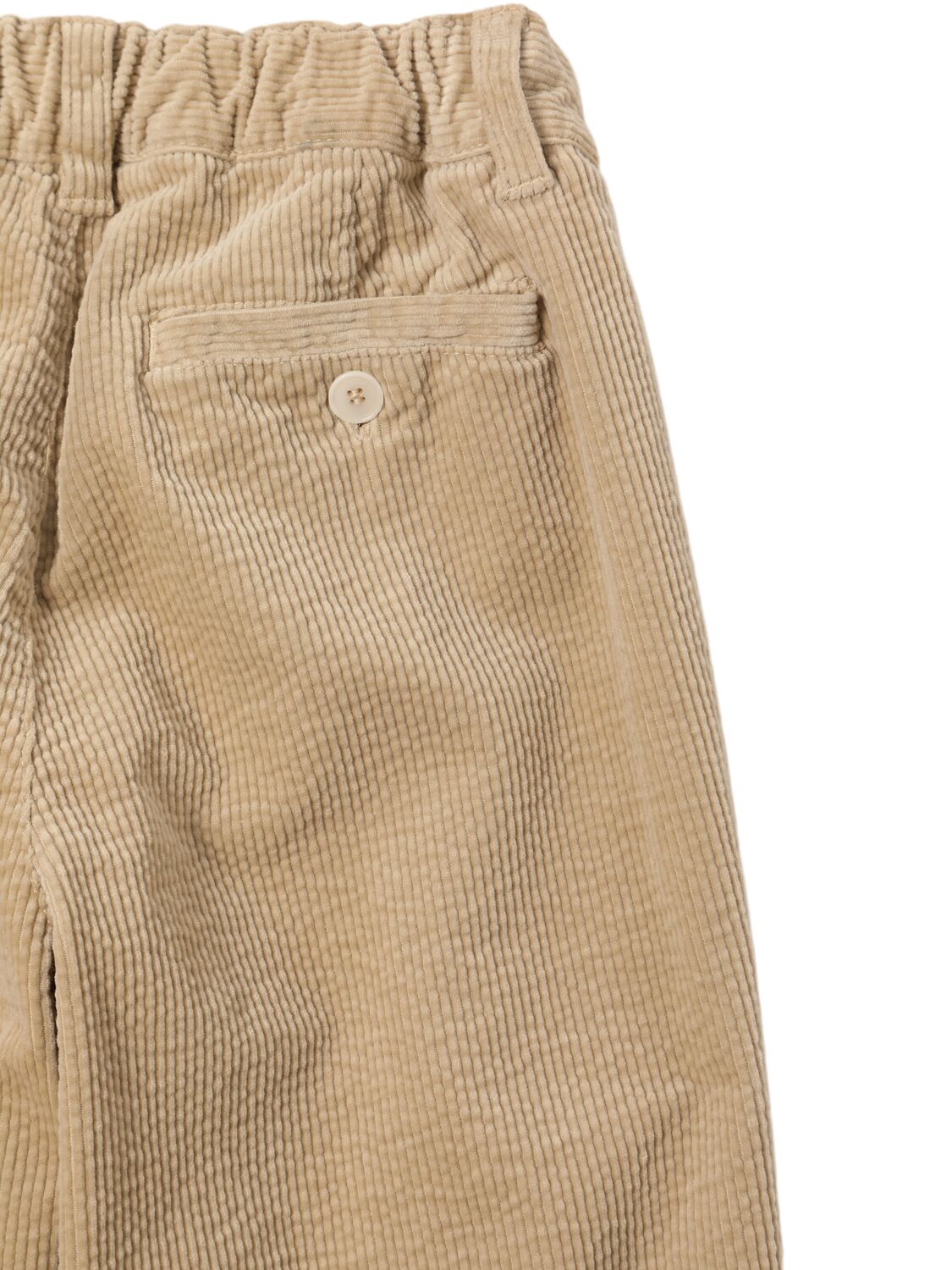 Shop Il Gufo Stretch Cotton Corduroy Pants In Beige