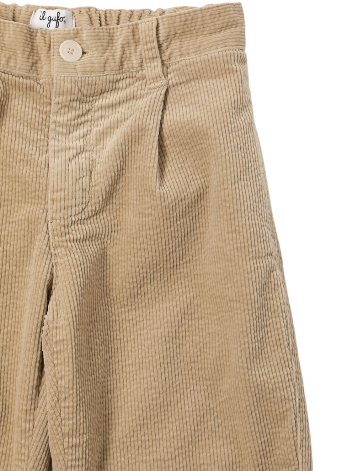 Shop Il Gufo Stretch Cotton Corduroy Pants In Beige