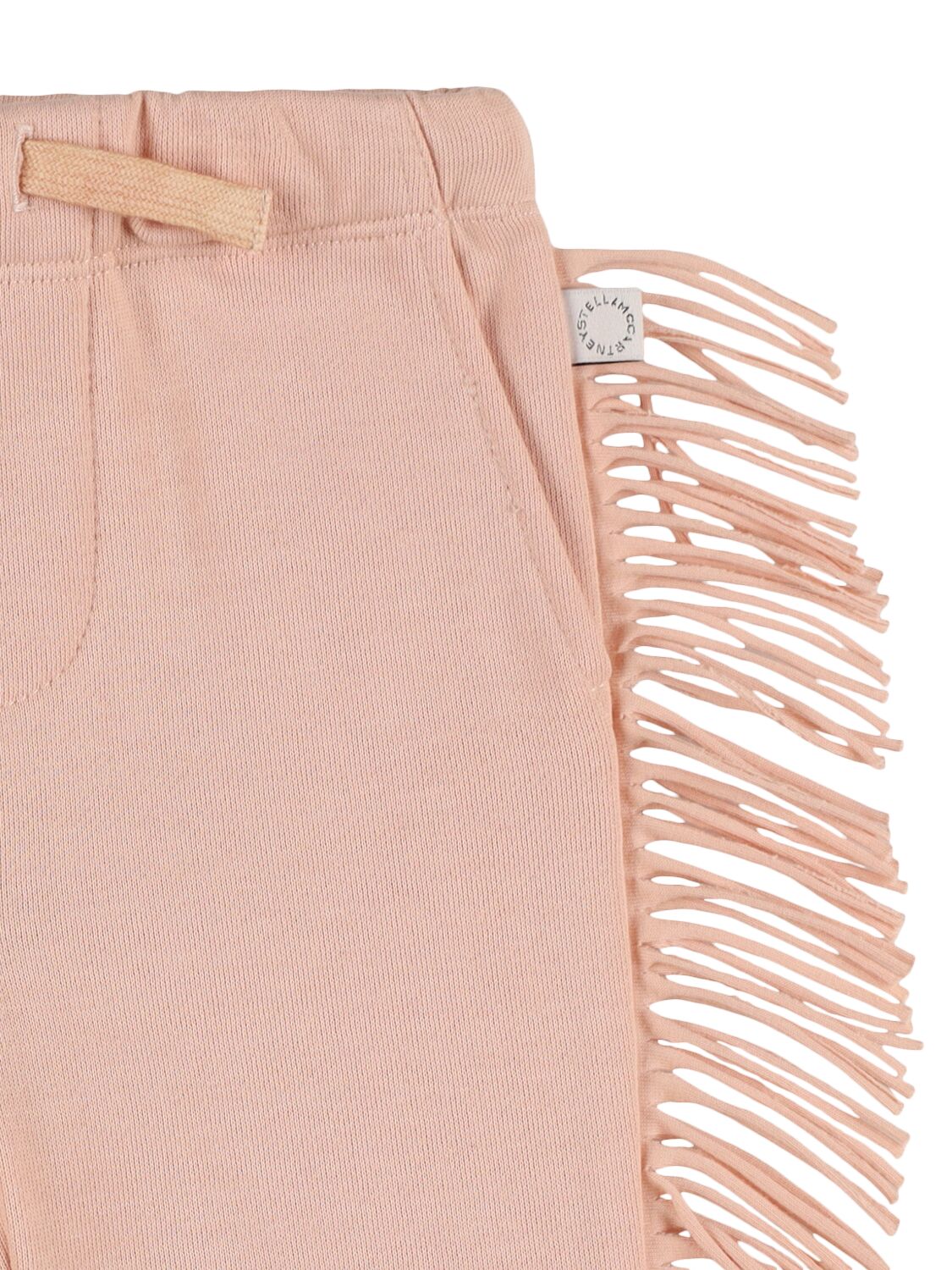 Shop Stella Mccartney Fringed Cotton Sweatpants In Pink