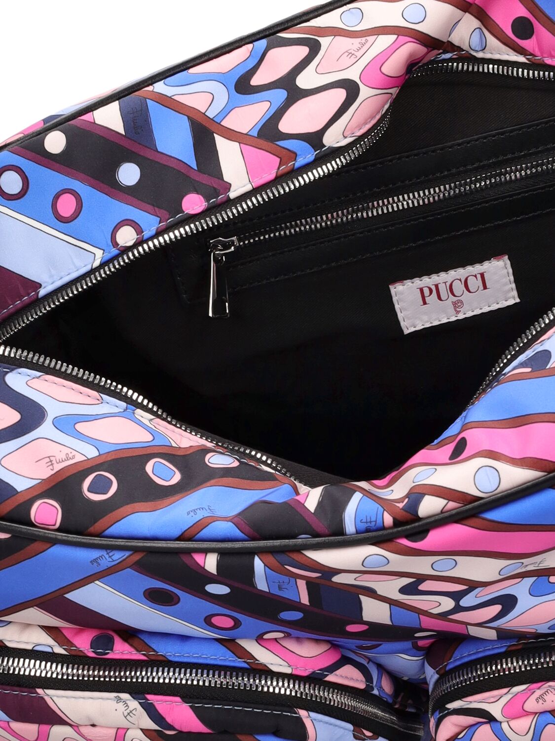 Shop Pucci Printed Recycled Nylon Changing Bag In Purple/multi