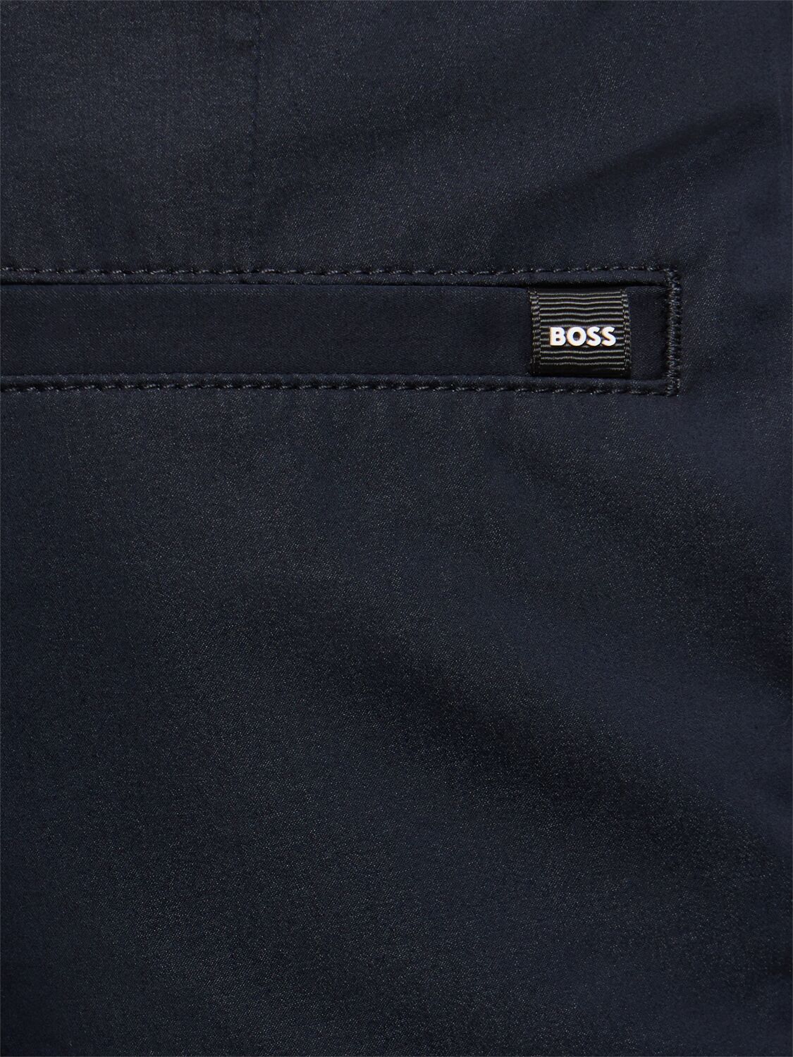 Shop Hugo Boss Kane Cotton Blend Pants In Dark Blue