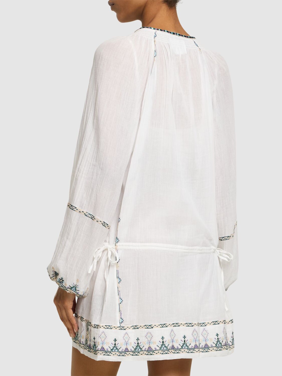 Shop Marant Etoile Parsley Cotton Mini Dress In White