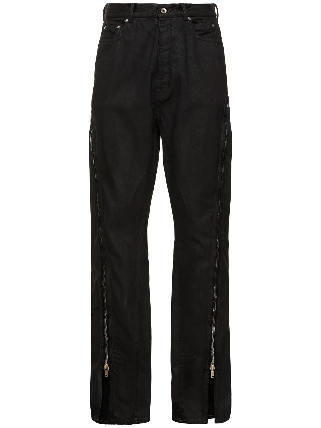 Shop Rick Owens Bolan Banana Waxed Denim Jeans In Black