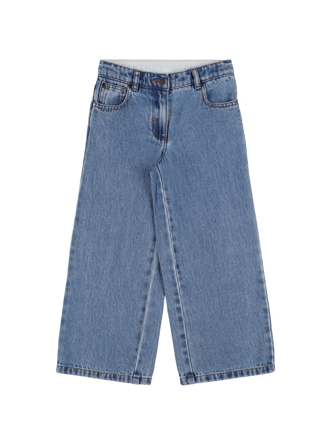 Stella Mccartney Cotton Denim Jeans W/patch In Blue