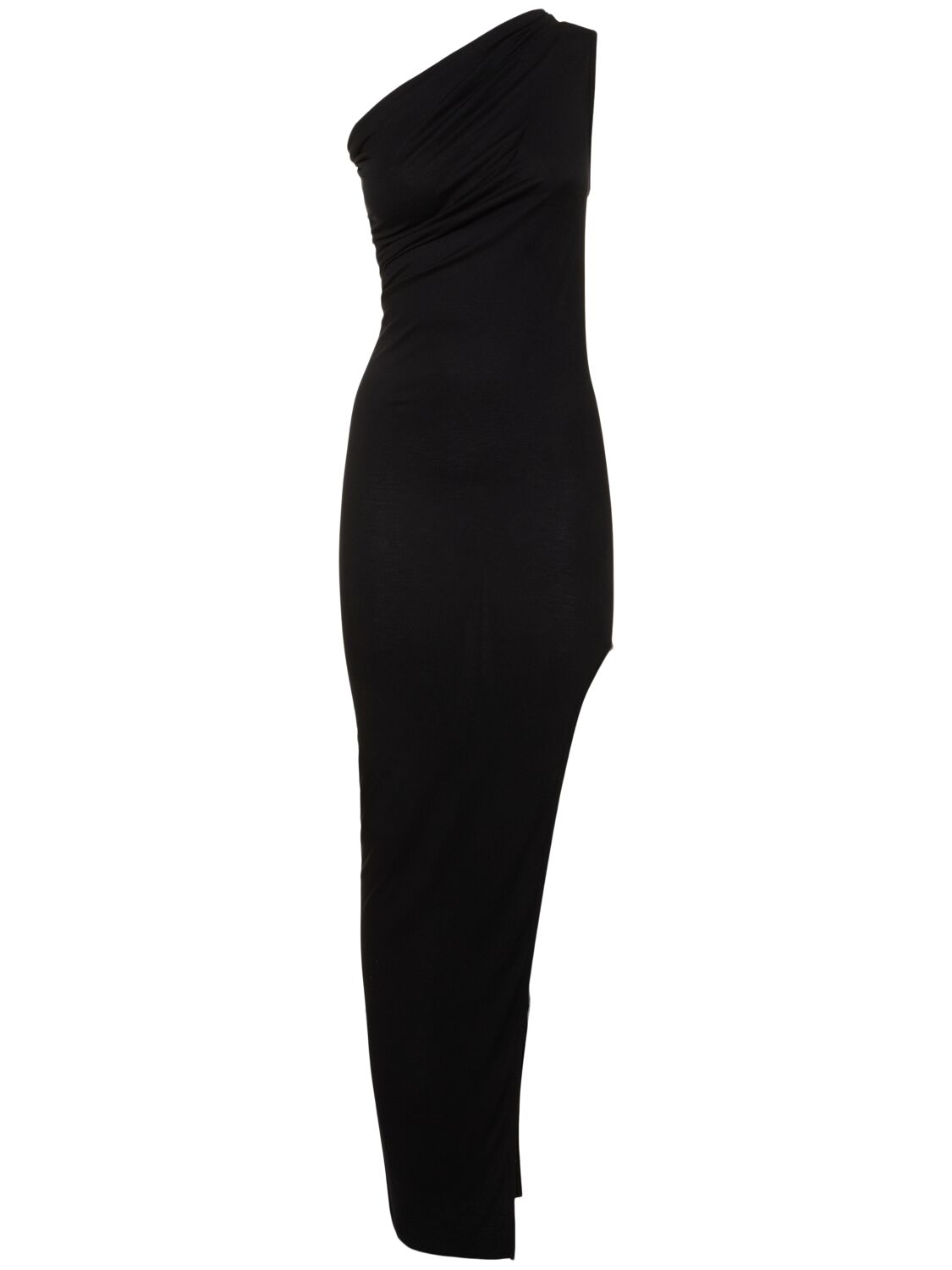 Shop Rick Owens Sivaan Ziggy One-shoulder Split Dress In Black