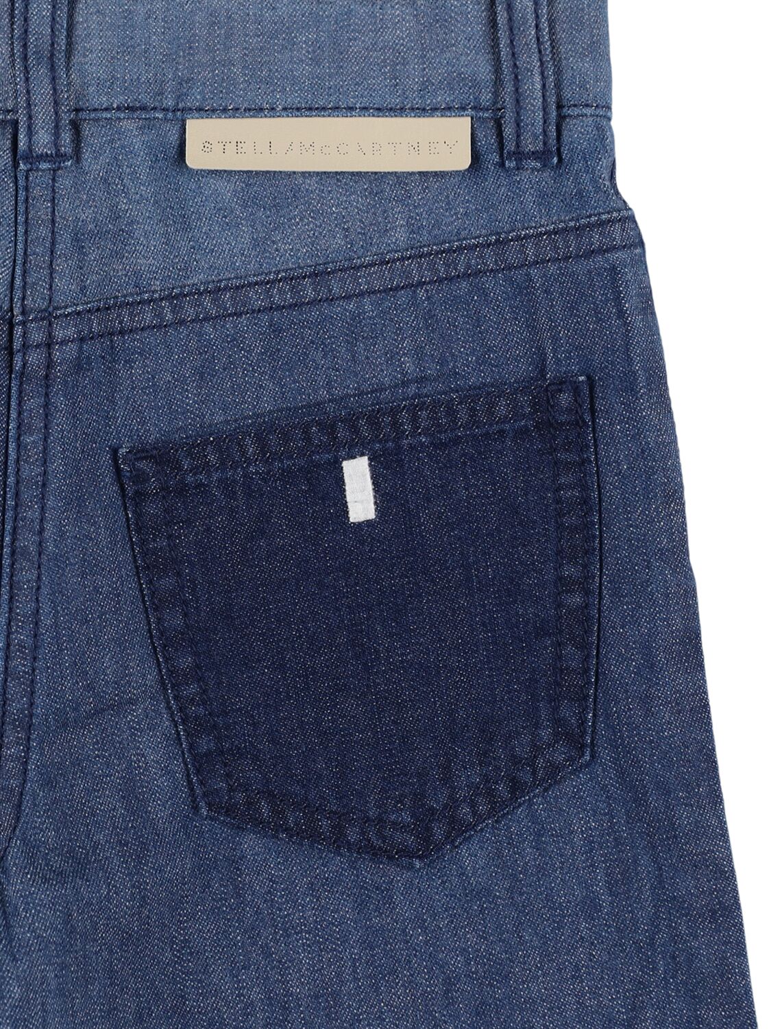 STELLA MCCARTNEY EMBROIDERED COTTON DENIM PANTS 