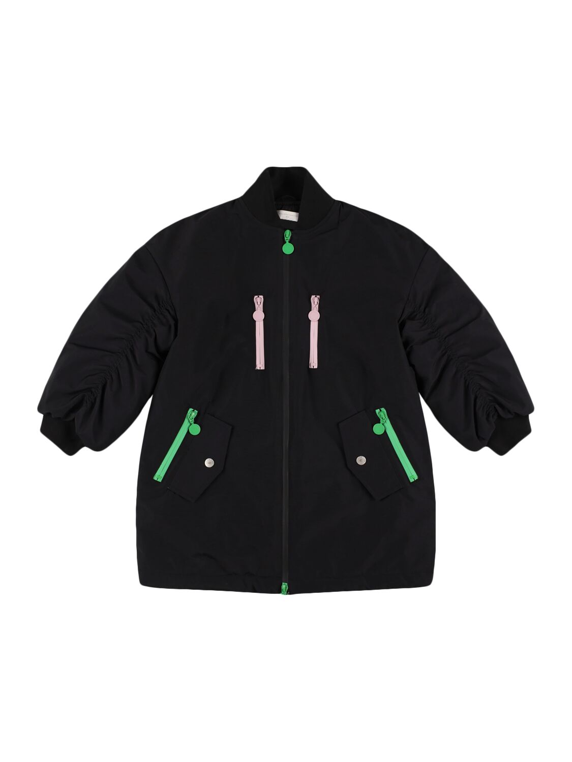 Stella Mccartney Kids' Cotton Blend Technical Puffer Jacket In Black