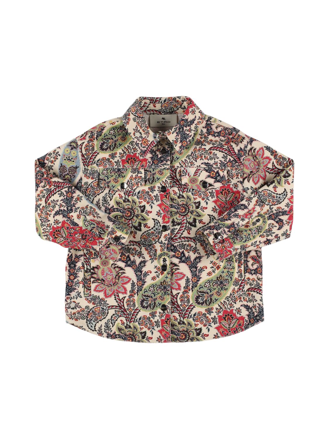 Etro Printed Stretch Cotton Jacket In Multi