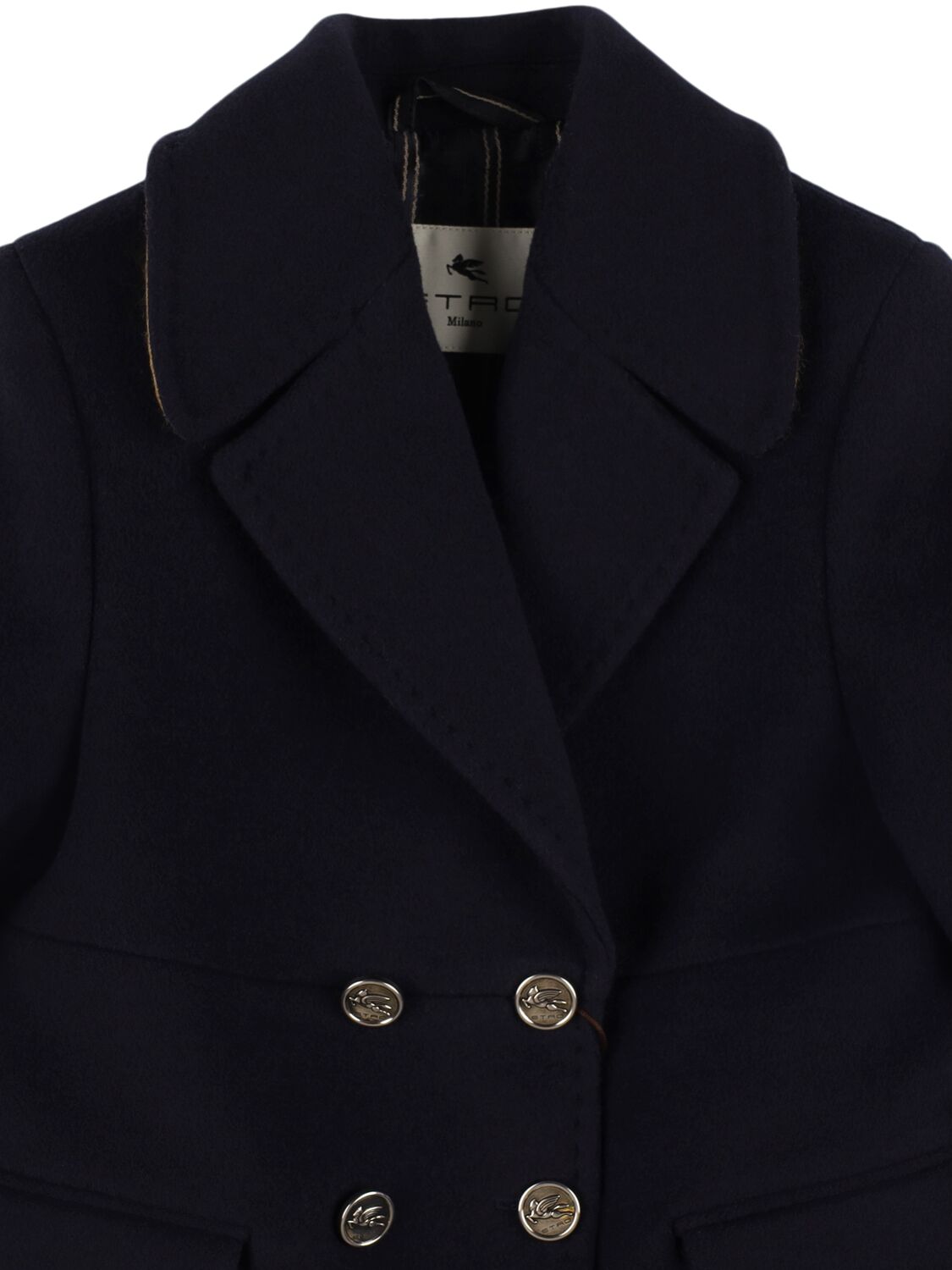 Shop Etro Wool Blend Coat In Blue