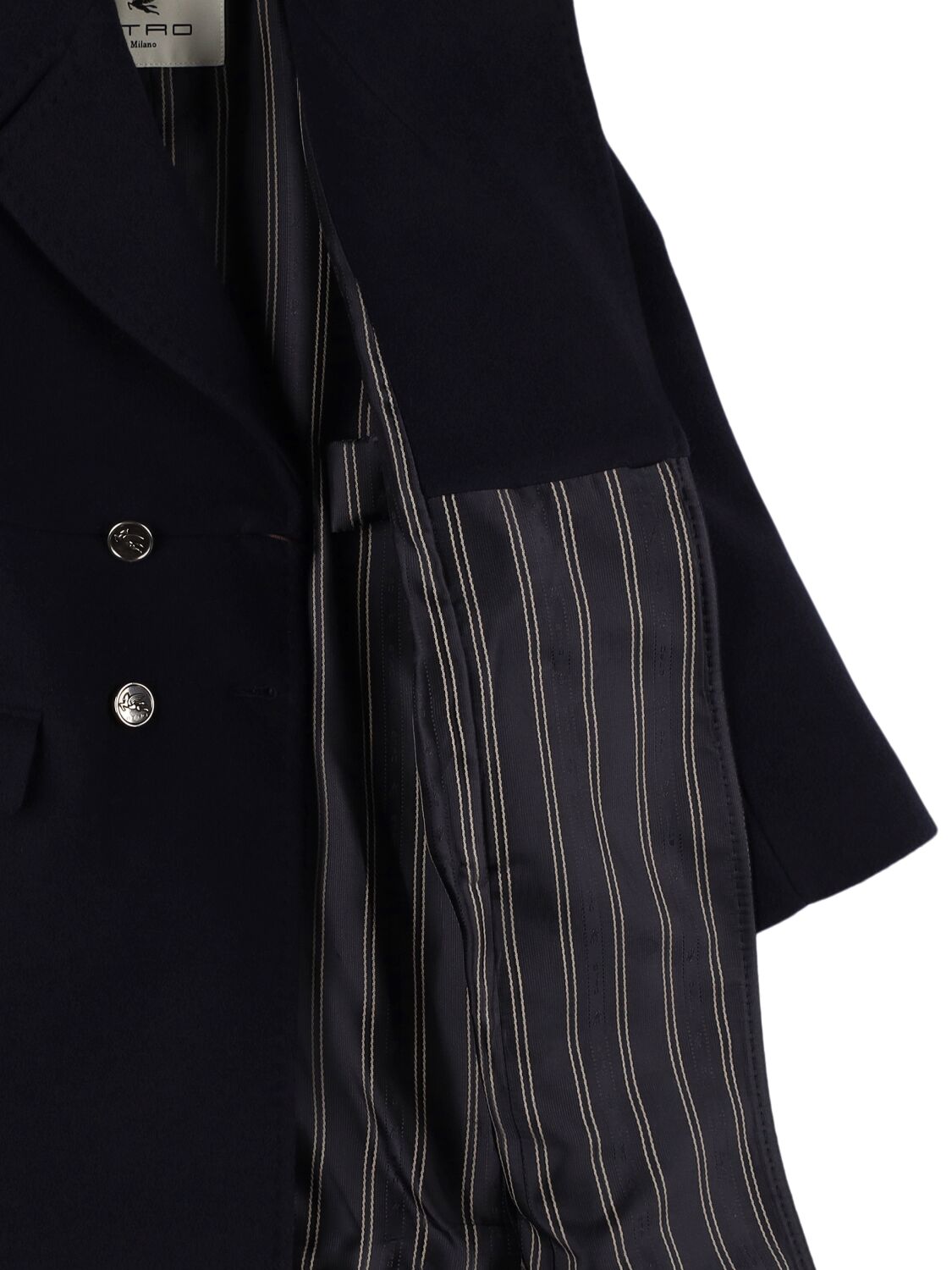 Shop Etro Wool Blend Coat In Blue