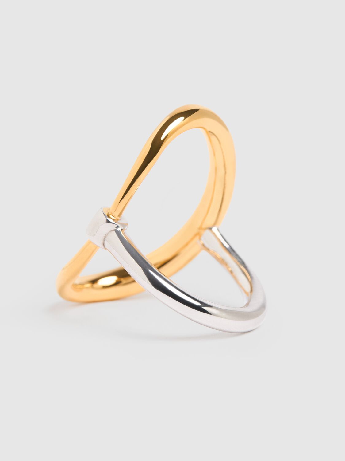 Shop Charlotte Chesnais Bague Turtle Vermeil & Silver Ring In Gold,silver