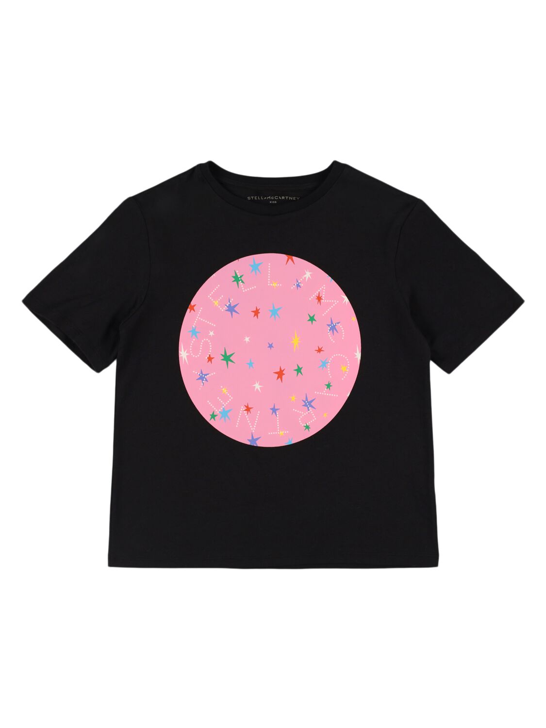 Stella Mccartney Printed Cotton Jersey T-shirt In Black