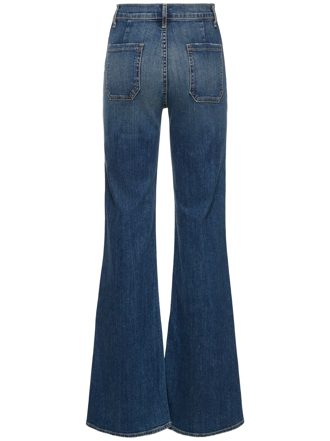 Shop Nili Lotan Florence Cotton Flare High Rise Jeans In Blue