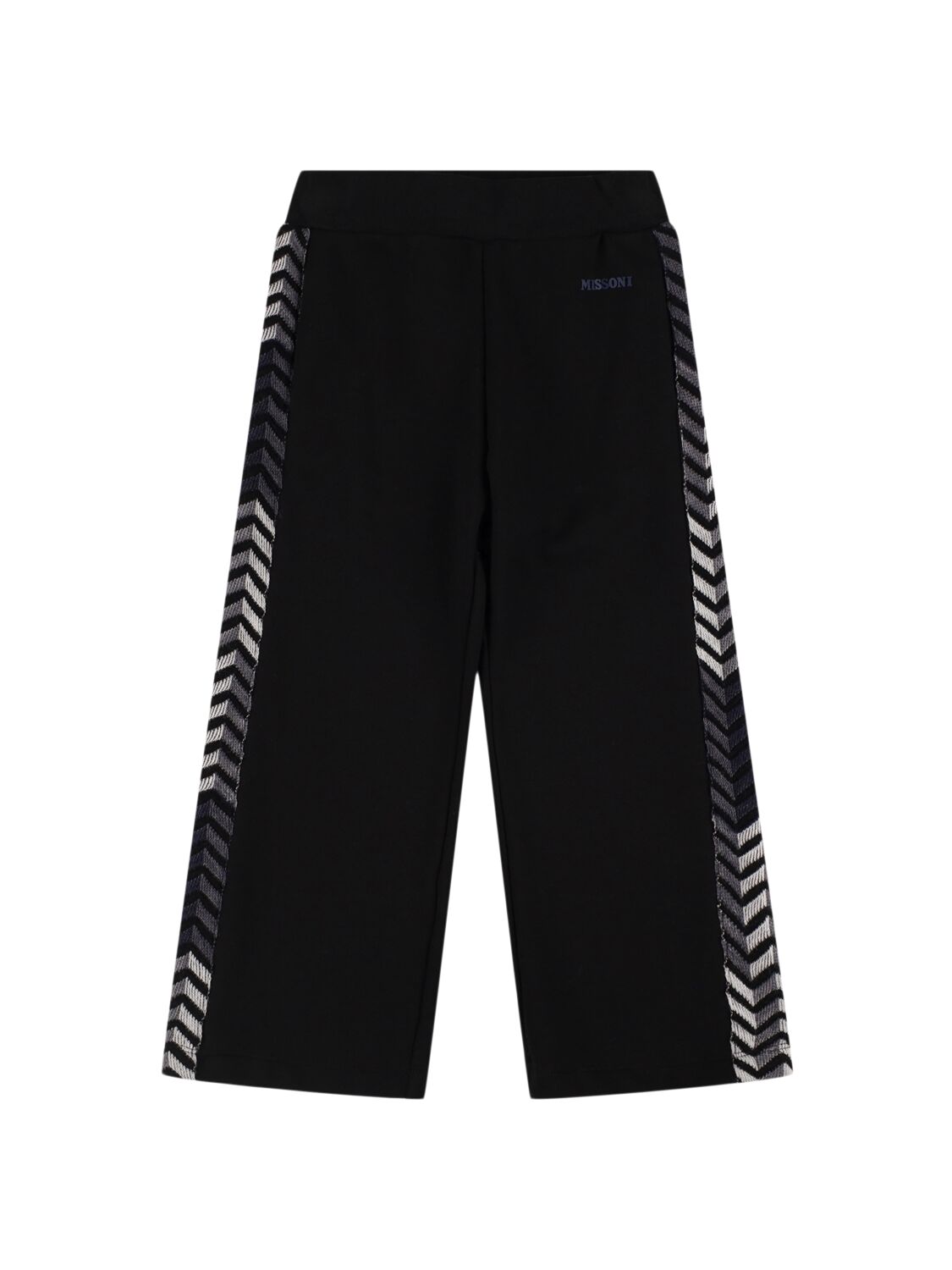 Missoni Embroidered Cotton Jersey Sweatpants In Black