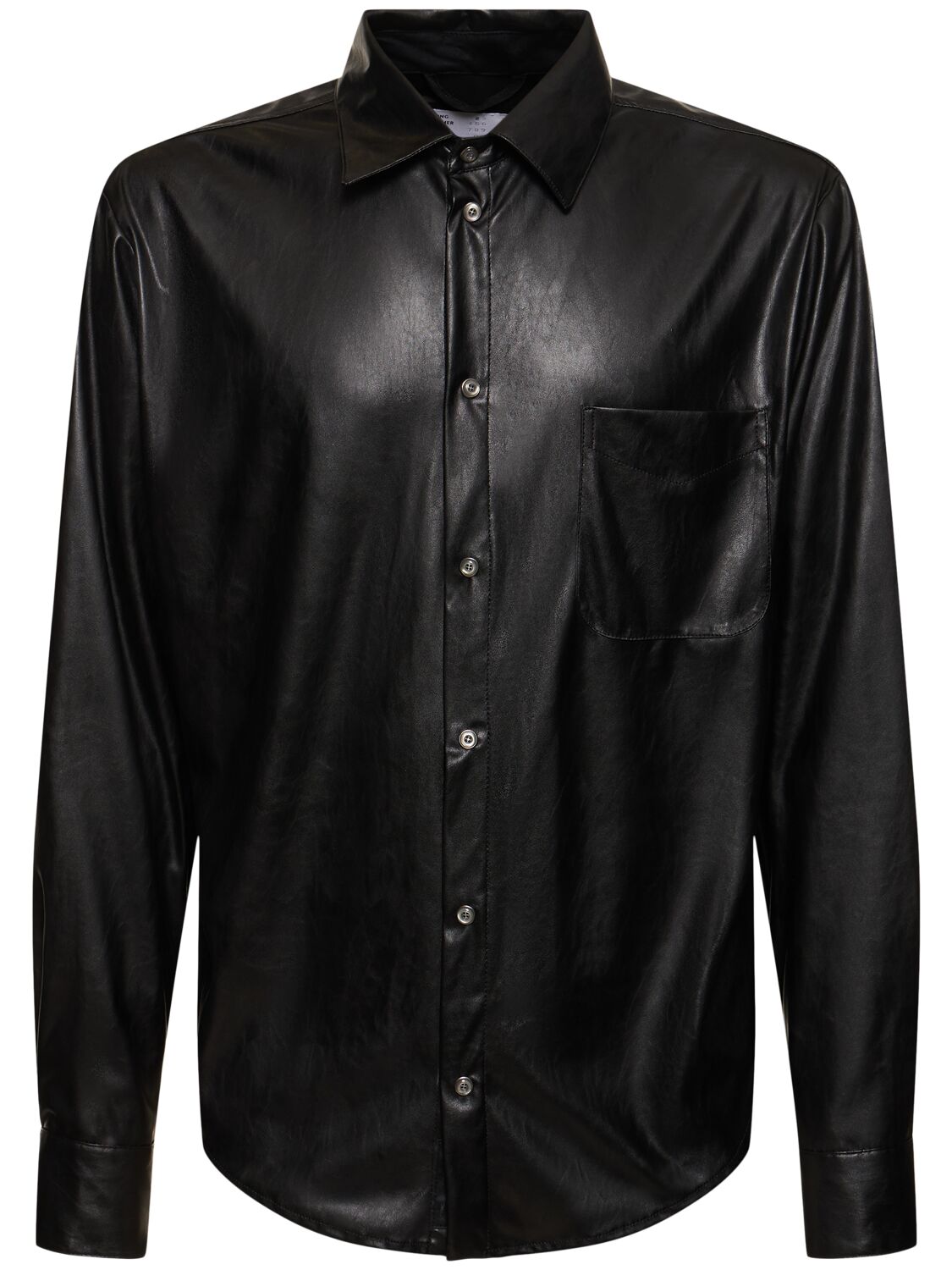 4sdesigns Faux Leather Shirt In Black