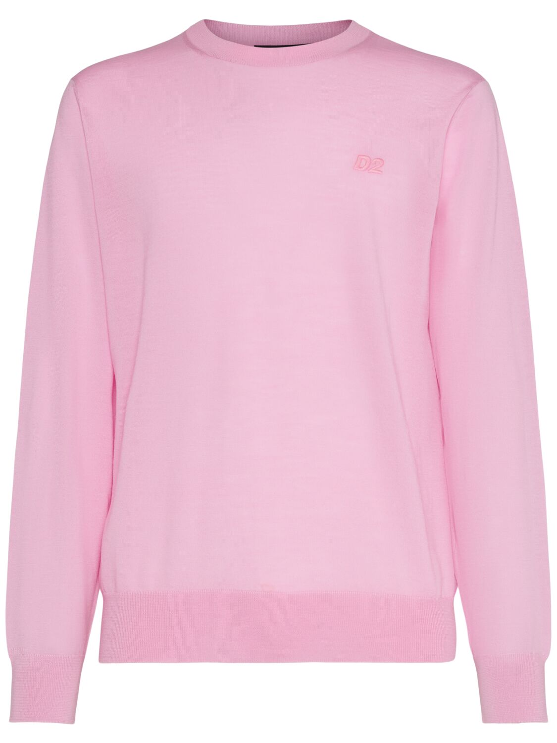 Dsquared2 Monogram Wool Crewneck Sweater In Pink