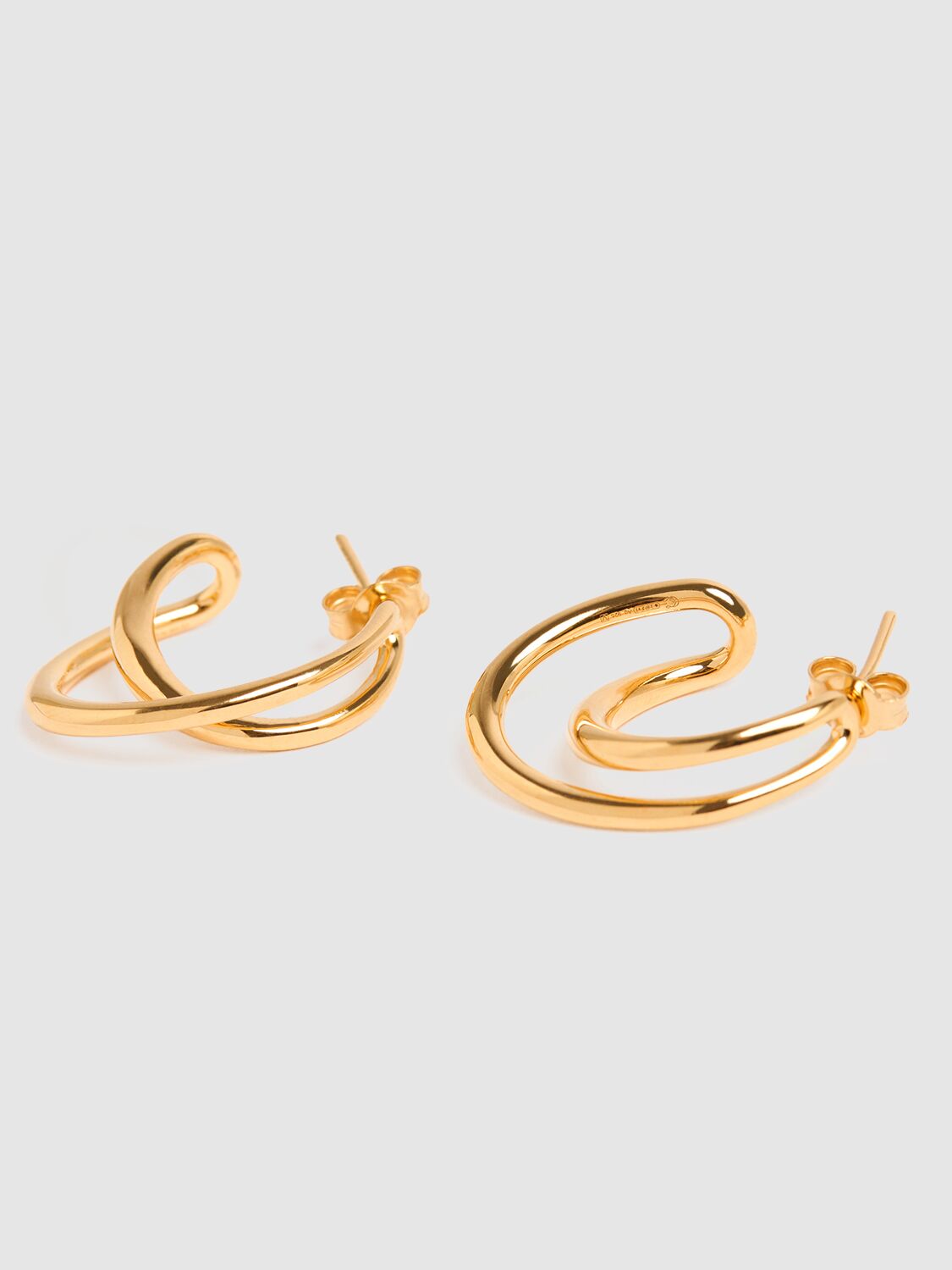 Shop Charlotte Chesnais Mini Initial Vermeil Hoop Earrings In Gold