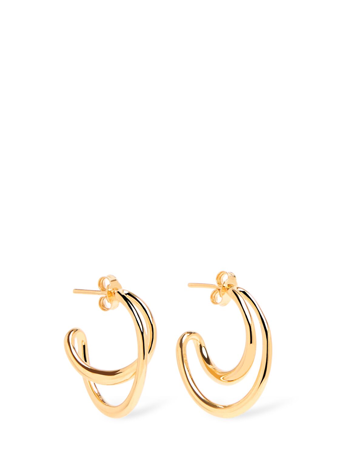 Charlotte Chesnais Mini Initial Vermeil Hoop Earrings In Gold