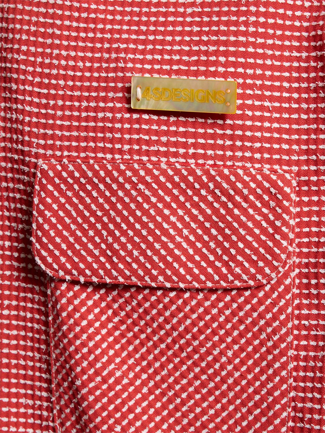 Shop 4sdesigns Cotton Bouclé Shirt In Red