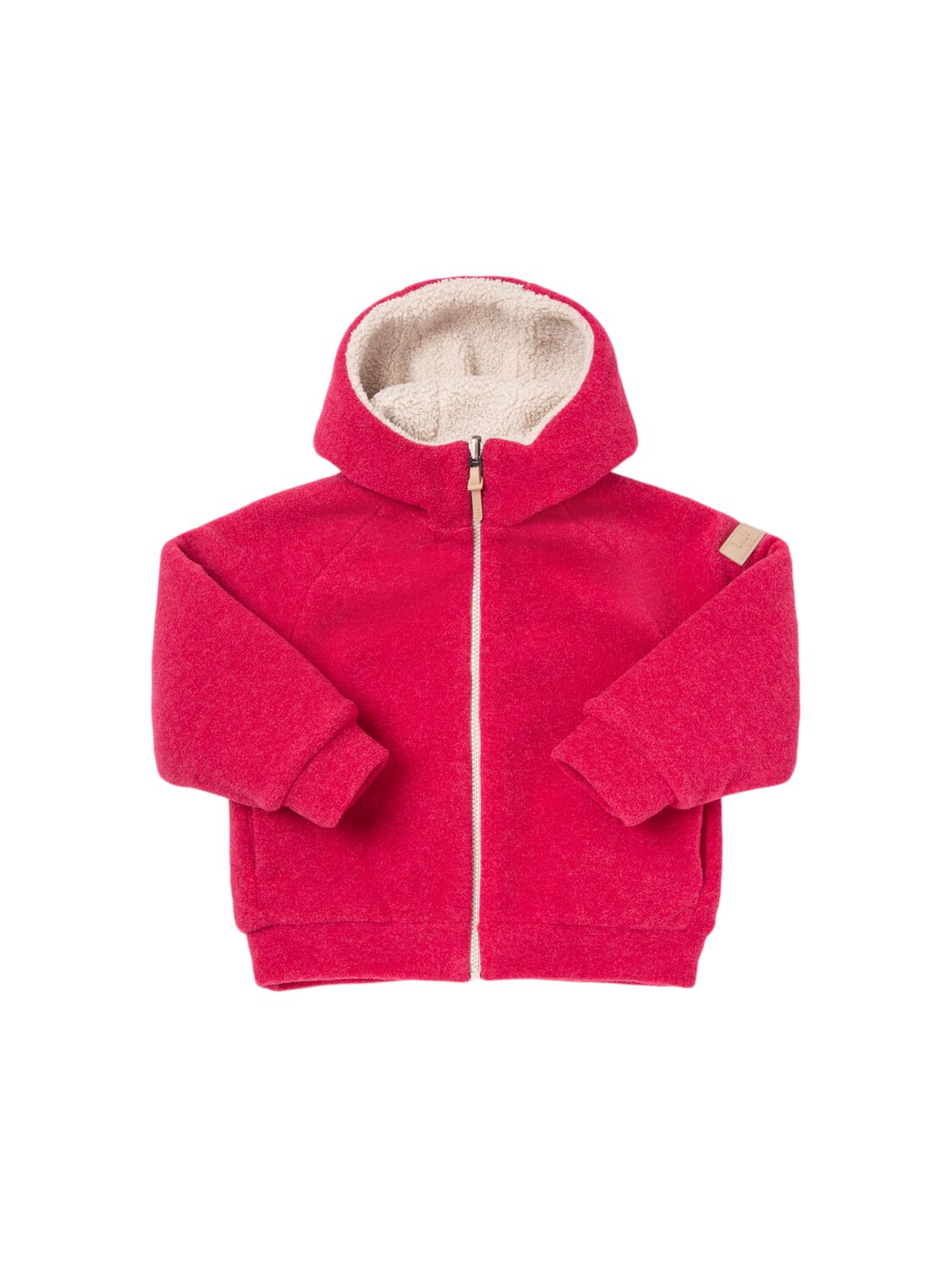 Il Gufo Hooded Double Face Poly Blend  Jacket In Pink