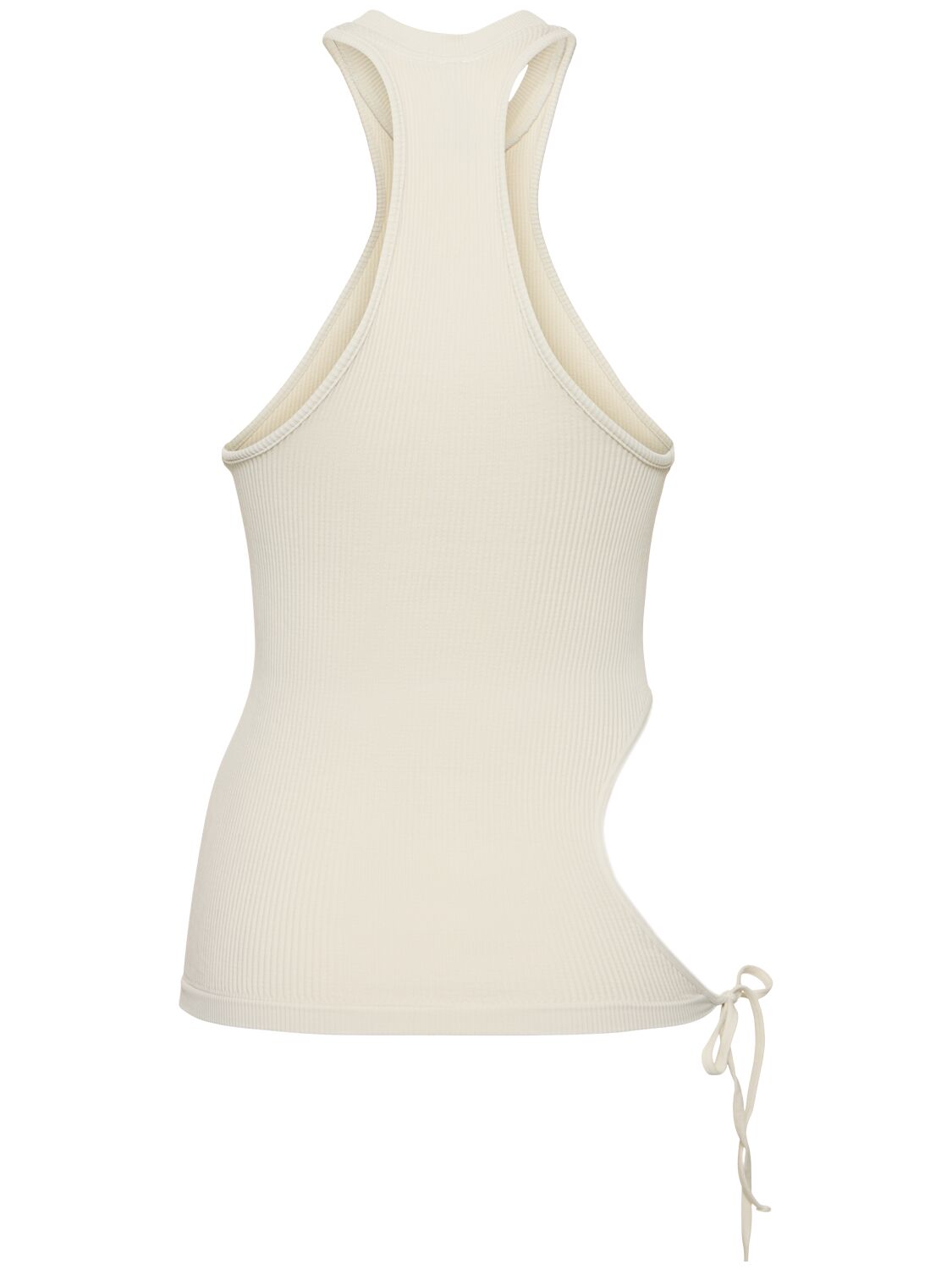 Shop Andreädamo Ribbed Jersey Tank Top In White