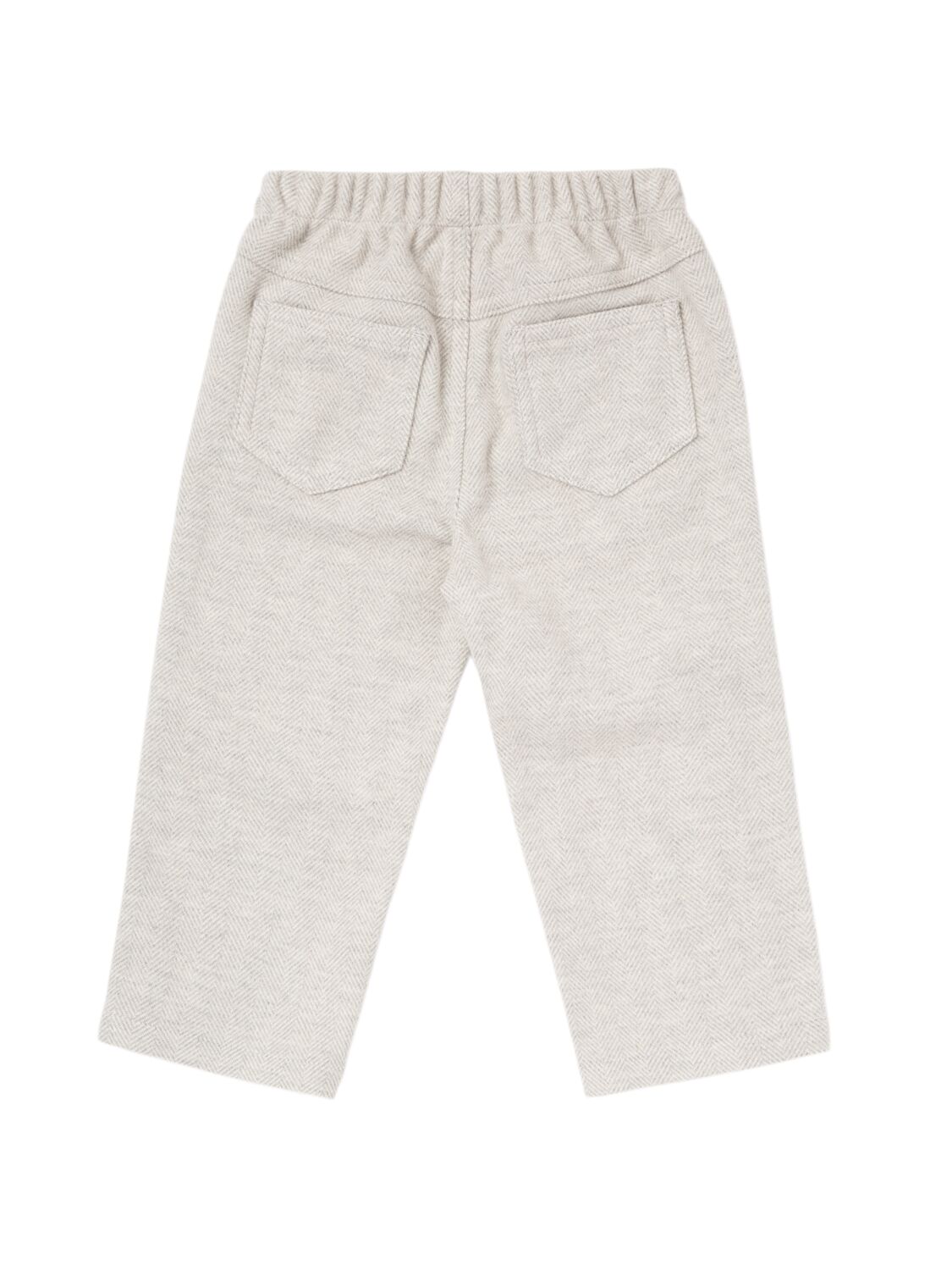 Shop Il Gufo Viscose Blend Herringbone Pants In Grey