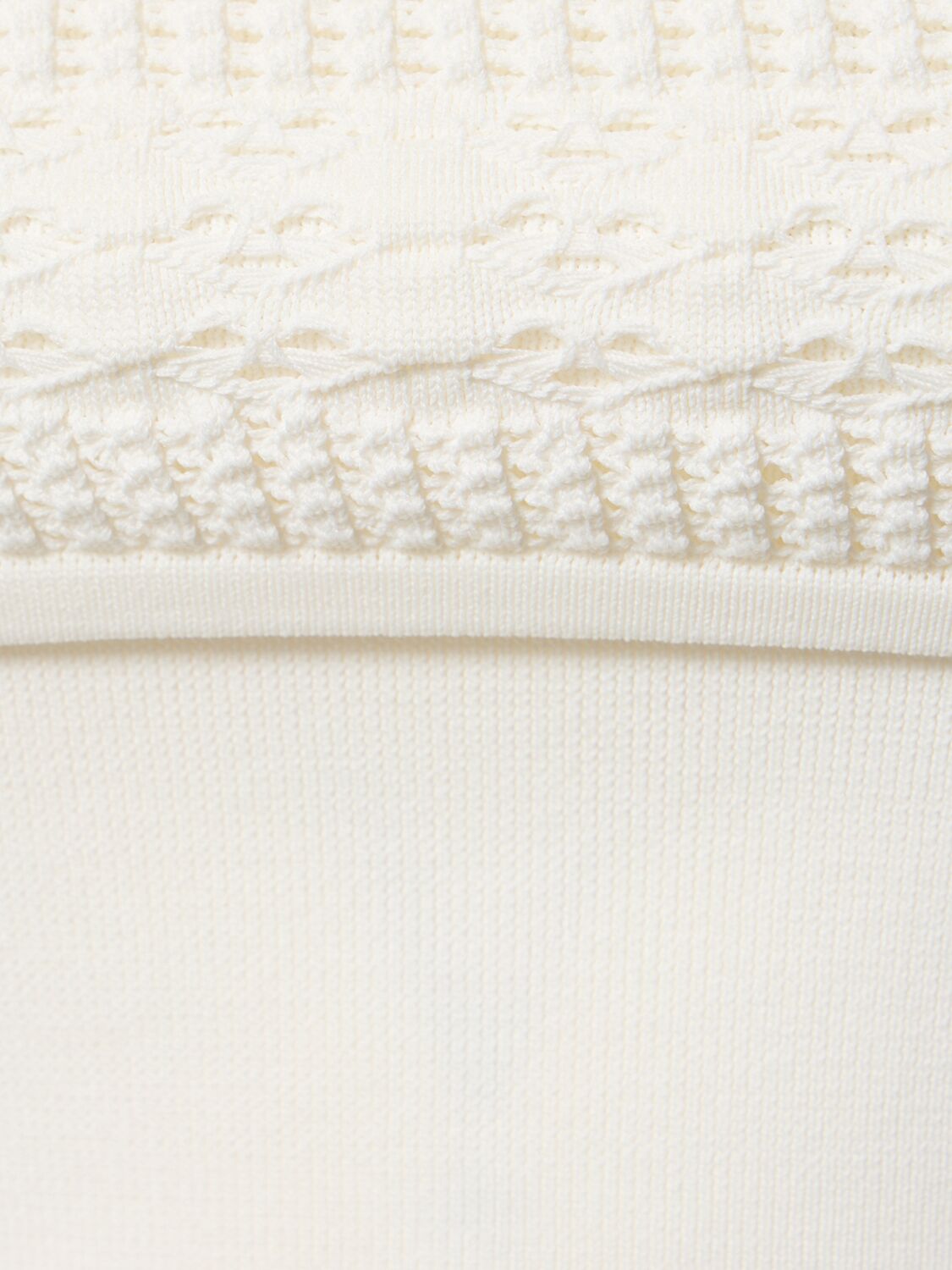 Shop Andreädamo Stretch Viscose Knit Top W/ Mesh Details In White