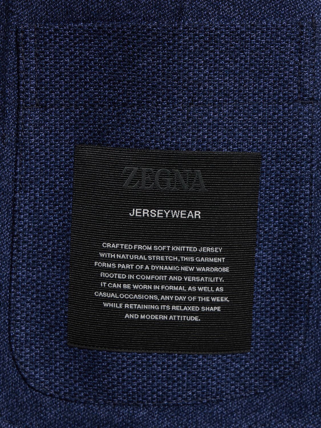 Shop Zegna Cotton Jersey Blazer In 蓝色