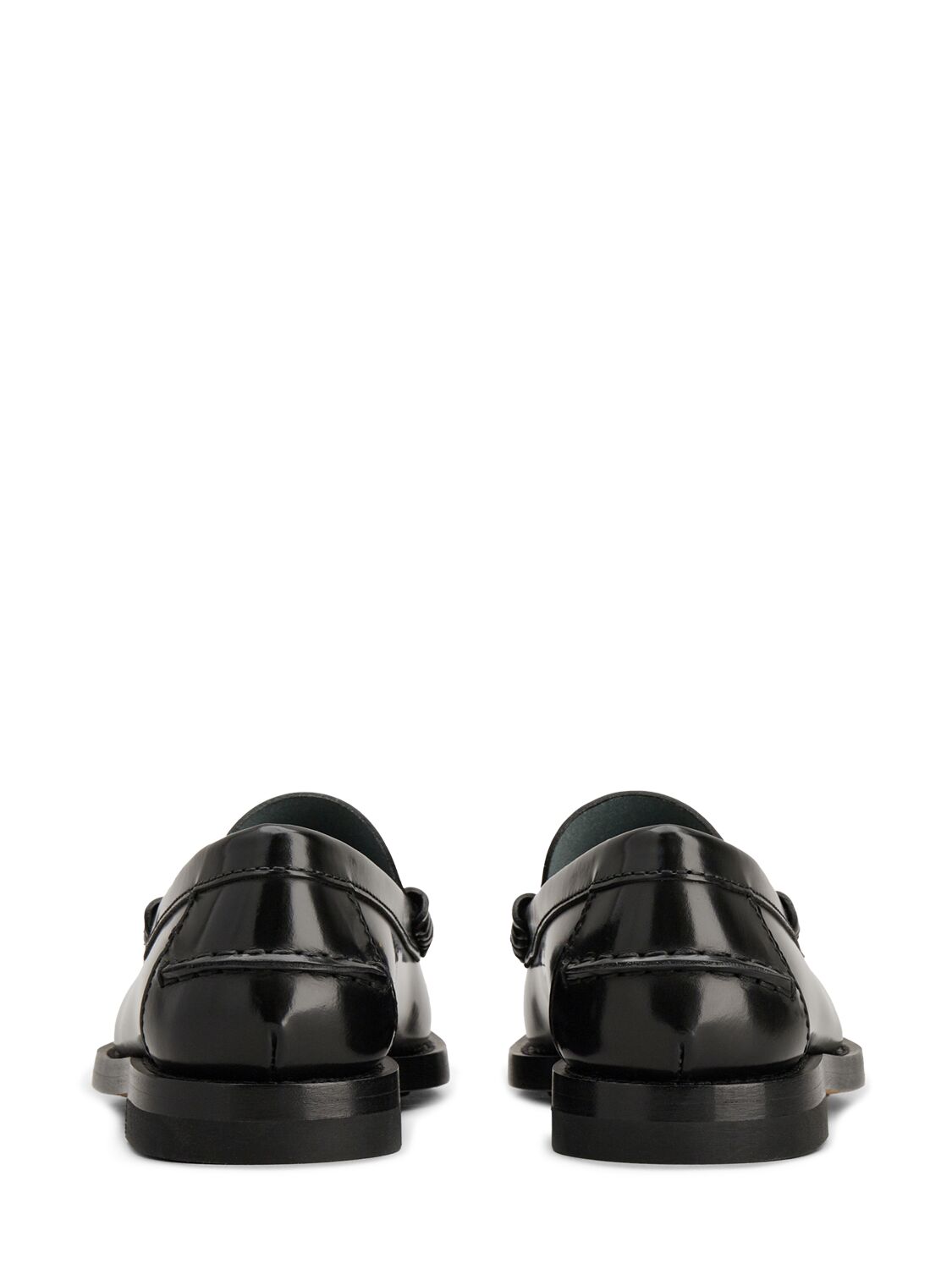 Shop Tod's 10mm Logo Leather Chain Loafers In Black