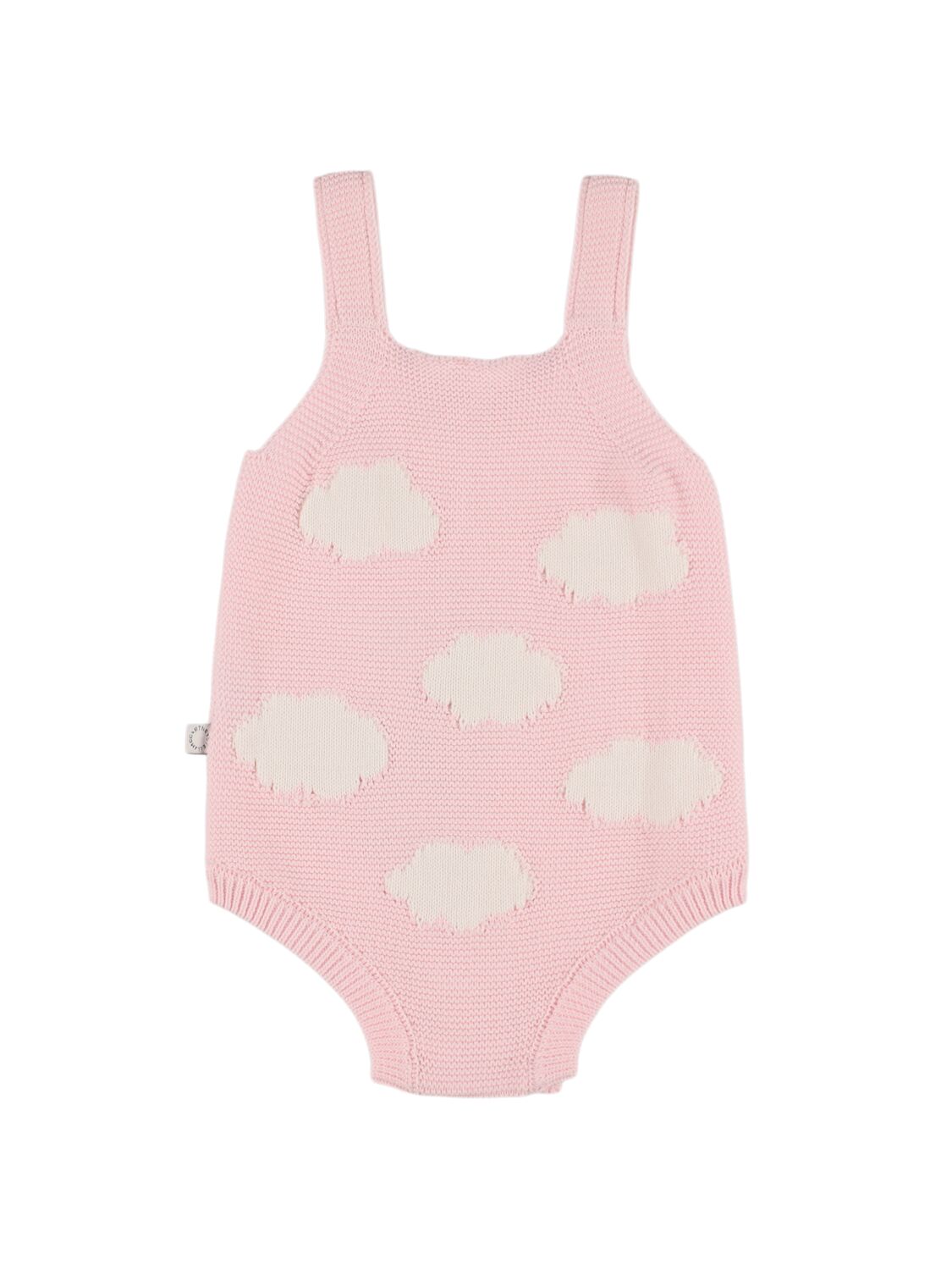 Shop Stella Mccartney Embroidered Cotton Knit Bodysuit In Pink