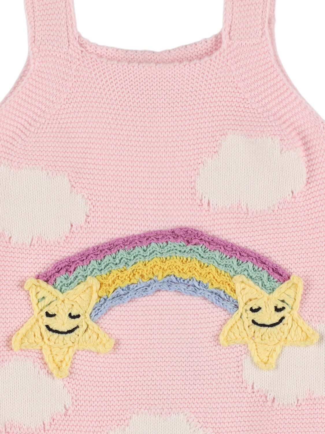 Shop Stella Mccartney Embroidered Cotton Knit Bodysuit In Pink