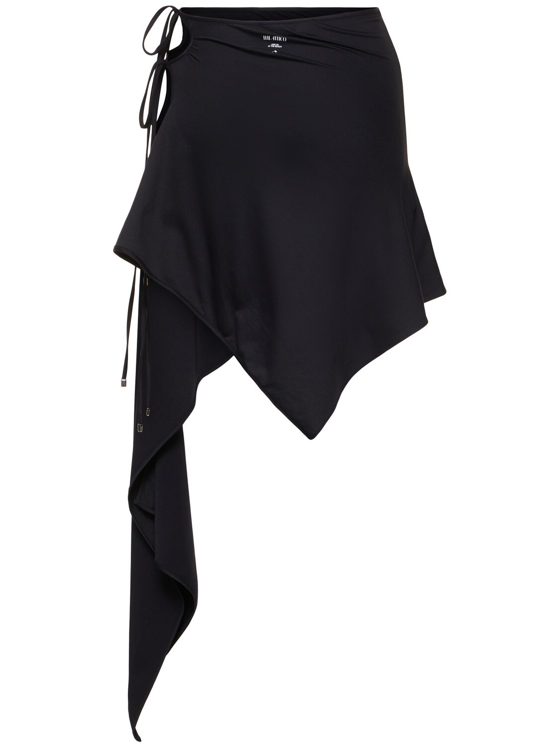 Shop Attico Lycra Asymmetric Skirt In Black