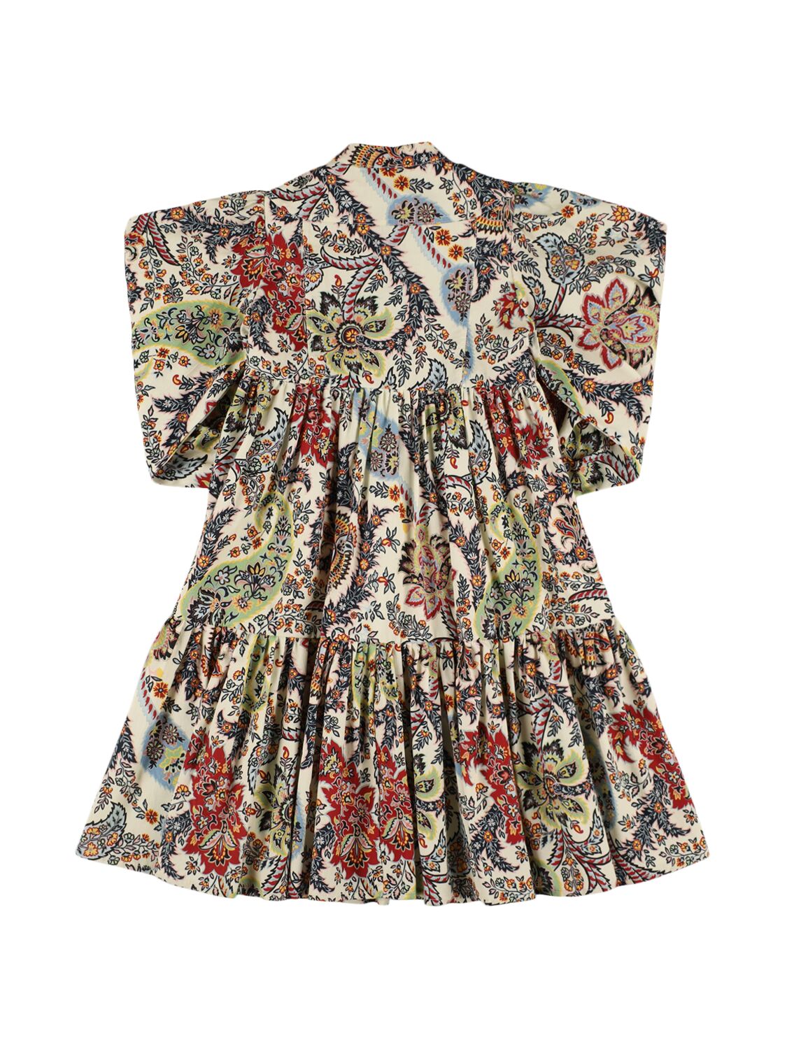 Shop Etro Printed Woven Cotton Dress In Beige/multi