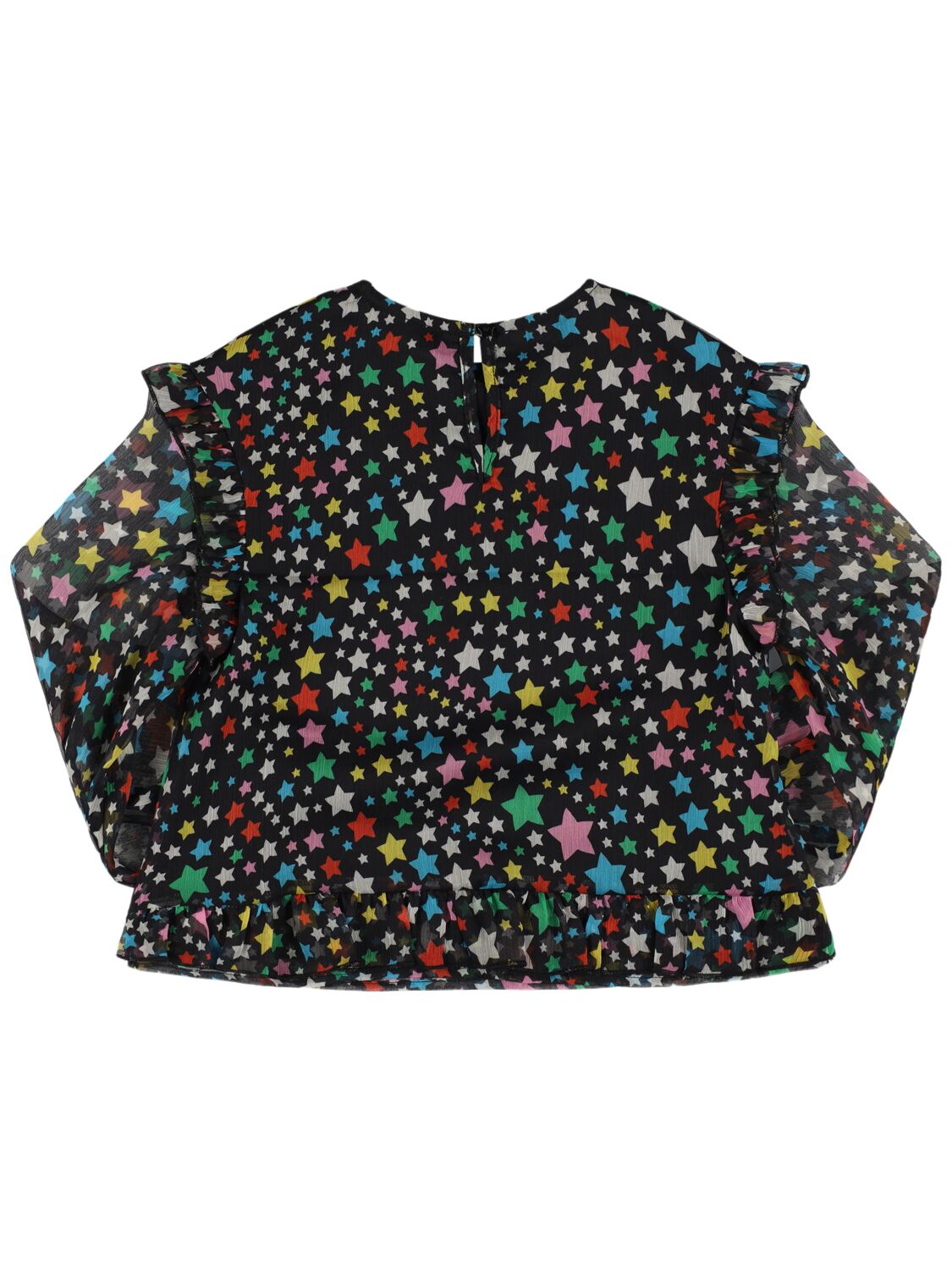 Shop Stella Mccartney Printed Chiffon Shirt In Black/multi