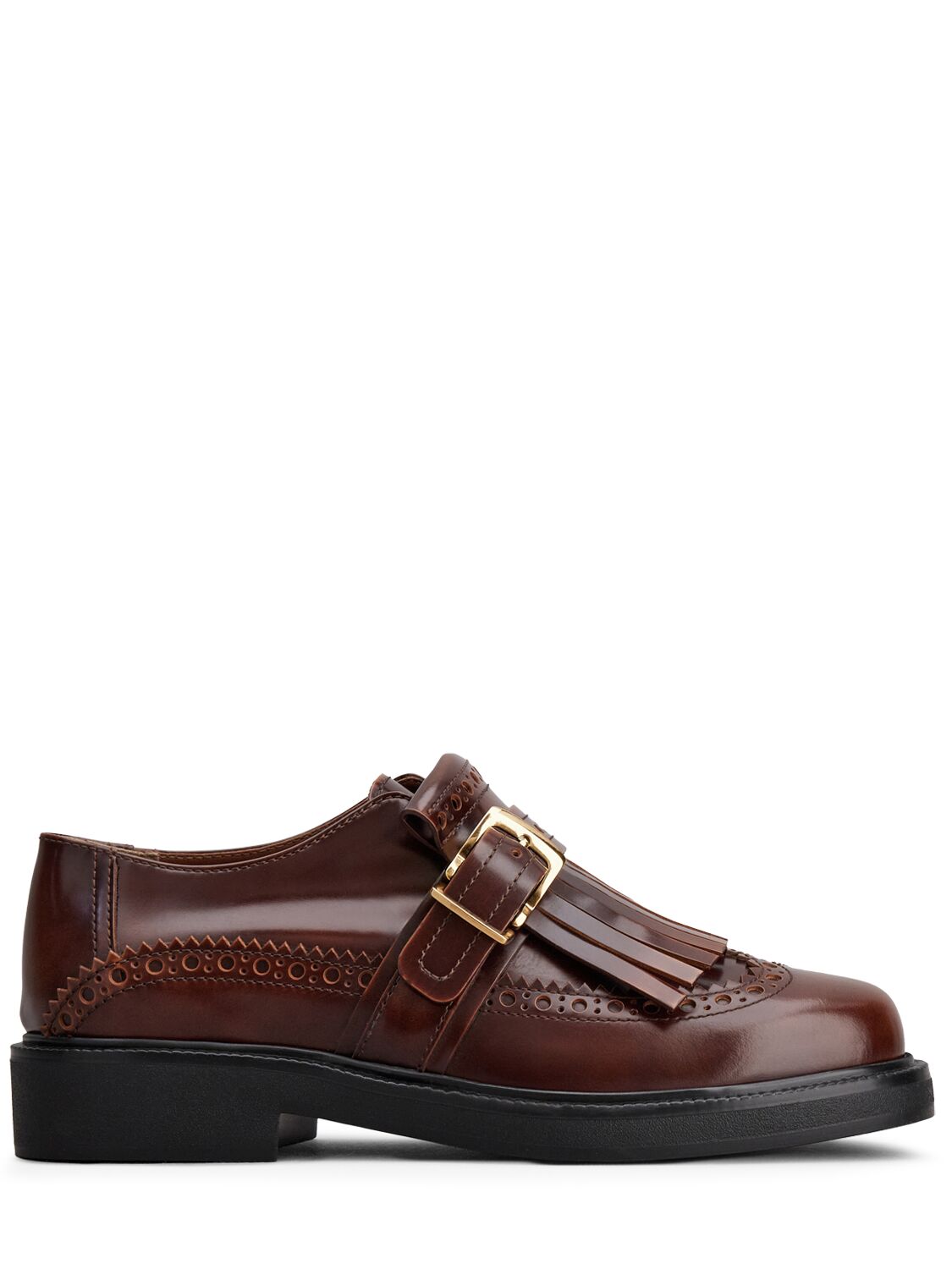 Tod's 10mm Leather Buckle Strap Loafers In Brown