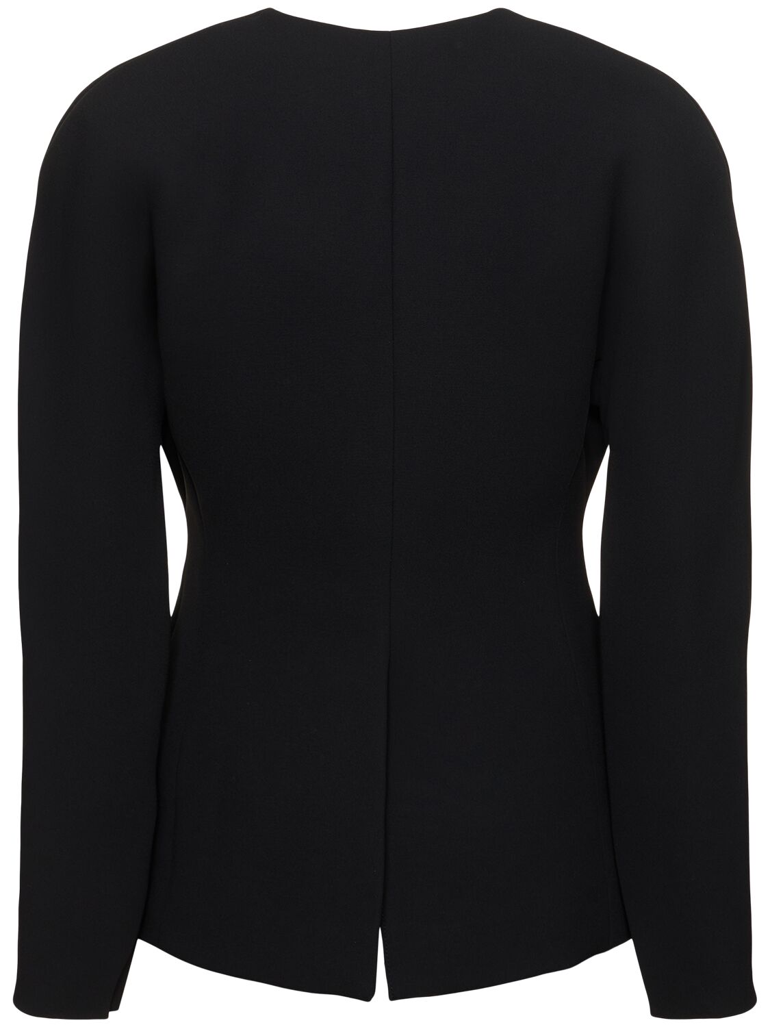 Shop Jacquemus La Veste Ovalo Cady Collarless Jacket In Black