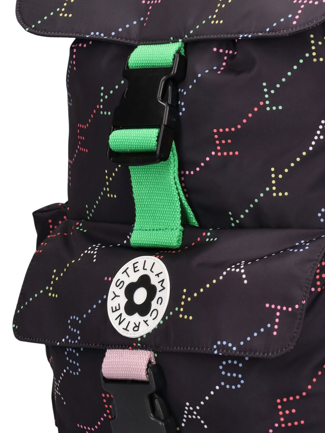 Shop Stella Mccartney Printed Nylon Backpack In Black