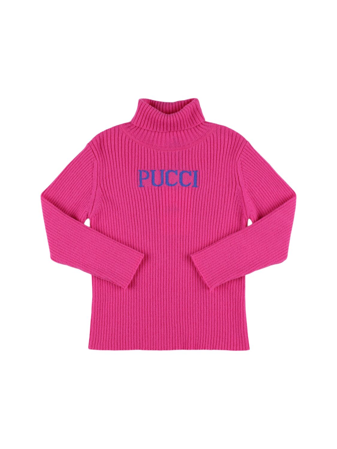 Pucci Wool & Cashmere Knit Turtleneck In Pink