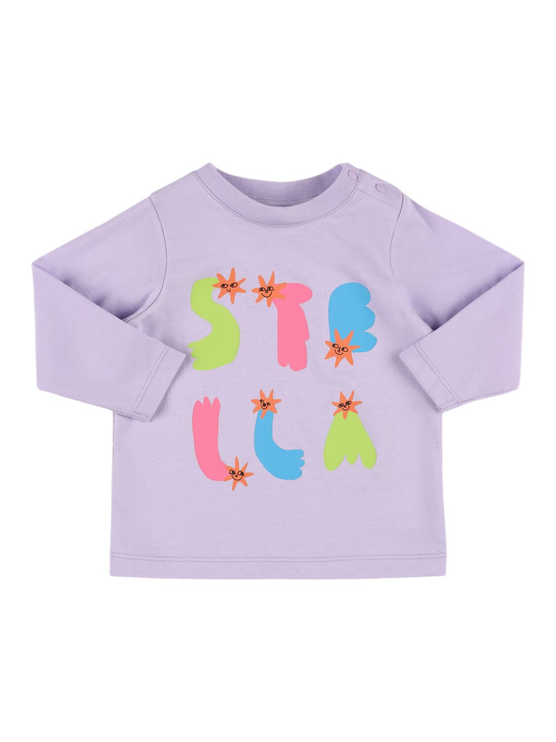 Stella Mccartney Kids' Printed Cotton Jersey T-shirt In Light Purple