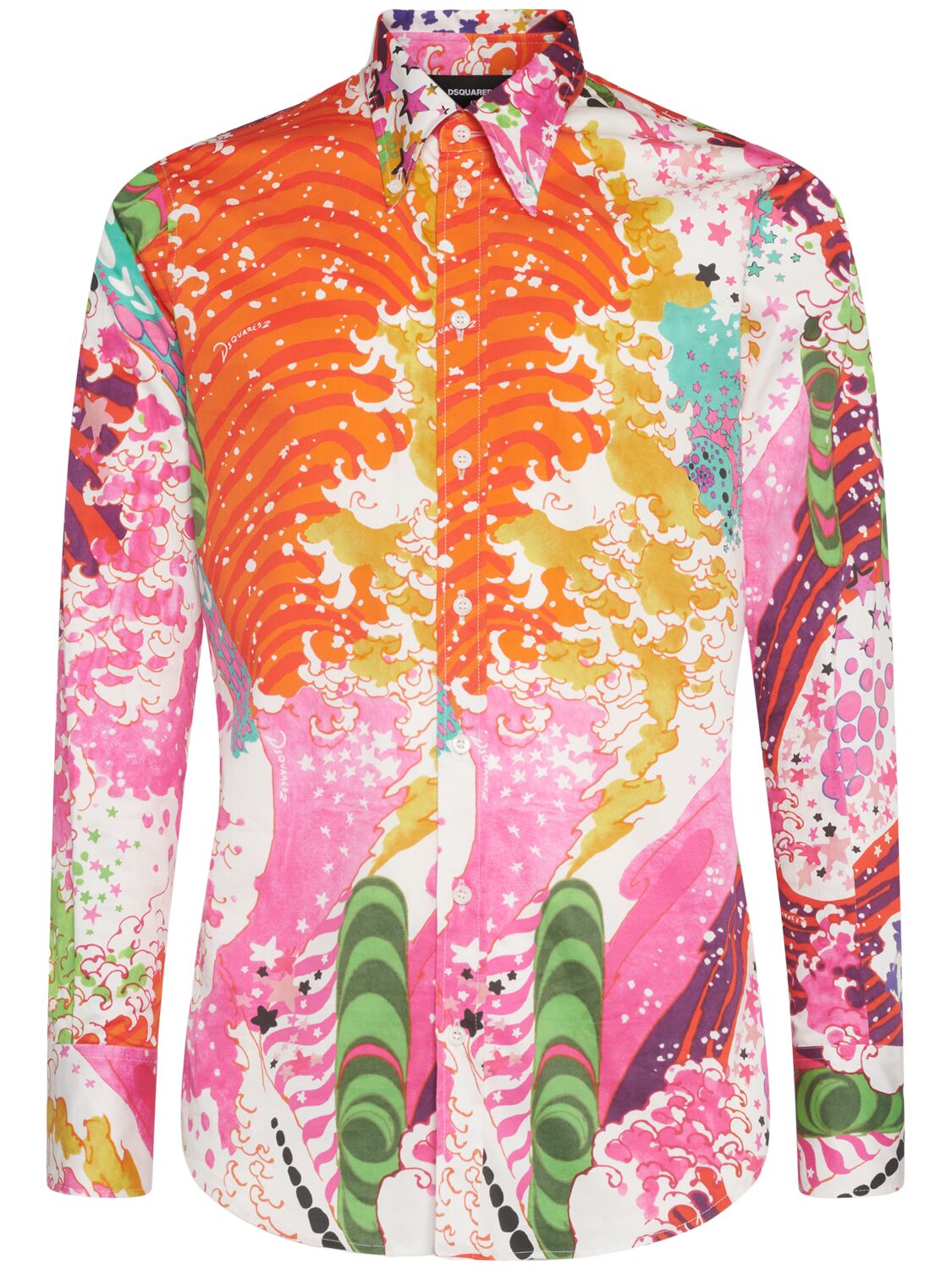 Image of Printed Stretch Cotton Shirt