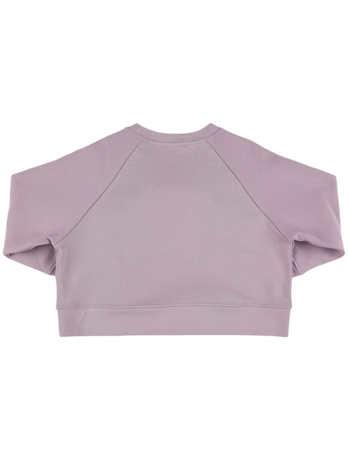 Shop Stella Mccartney Logo Cotton Sweatshirt W/pompoms In Light Purple