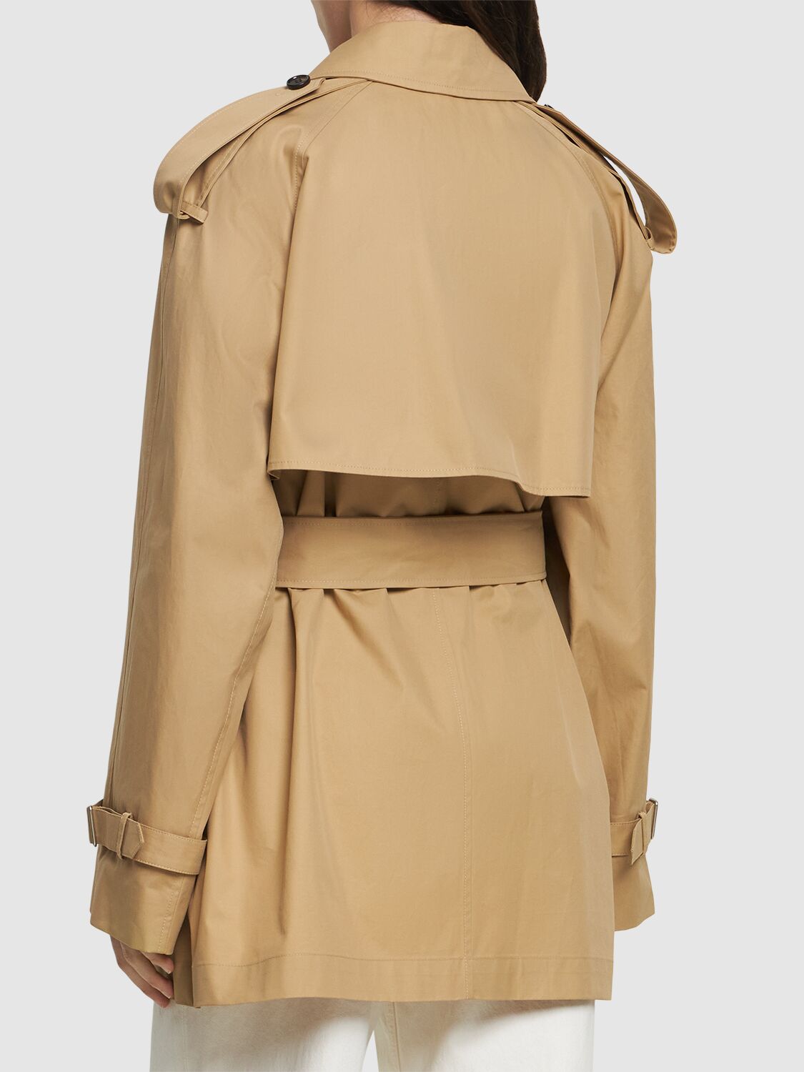 Shop Burberry Double Breast Gabardine Trench Coat In Beige