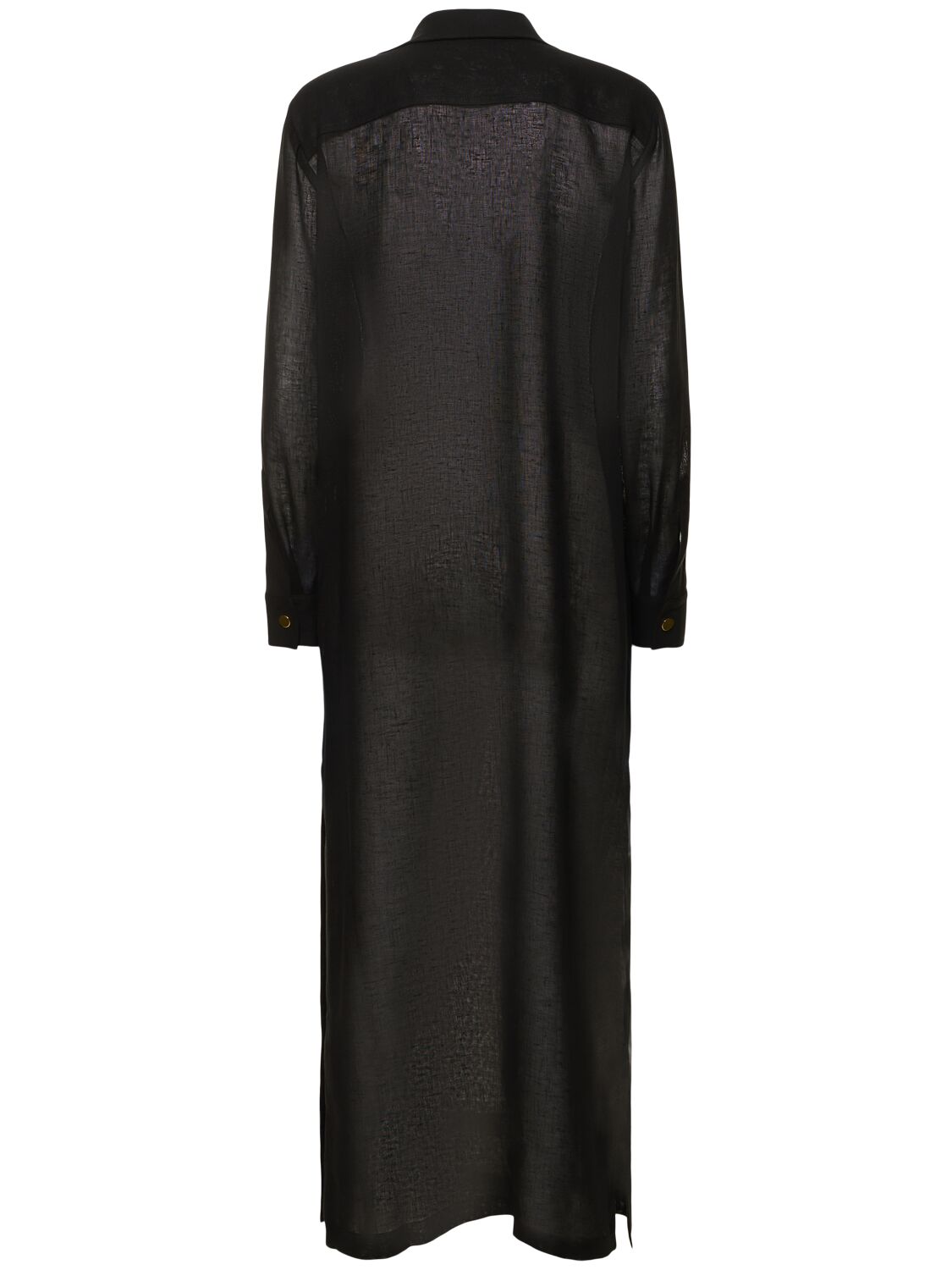 Shop Michael Kors Lace-up Crepe Caftan Dress In Black