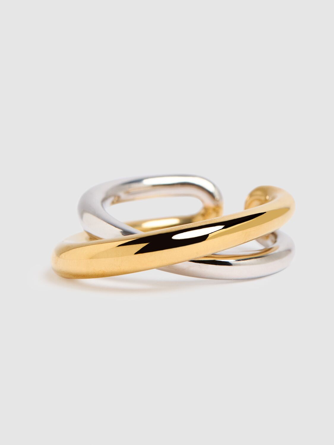 Shop Charlotte Chesnais Bague Initial Vermeil & Silver Ring In Gold,silver
