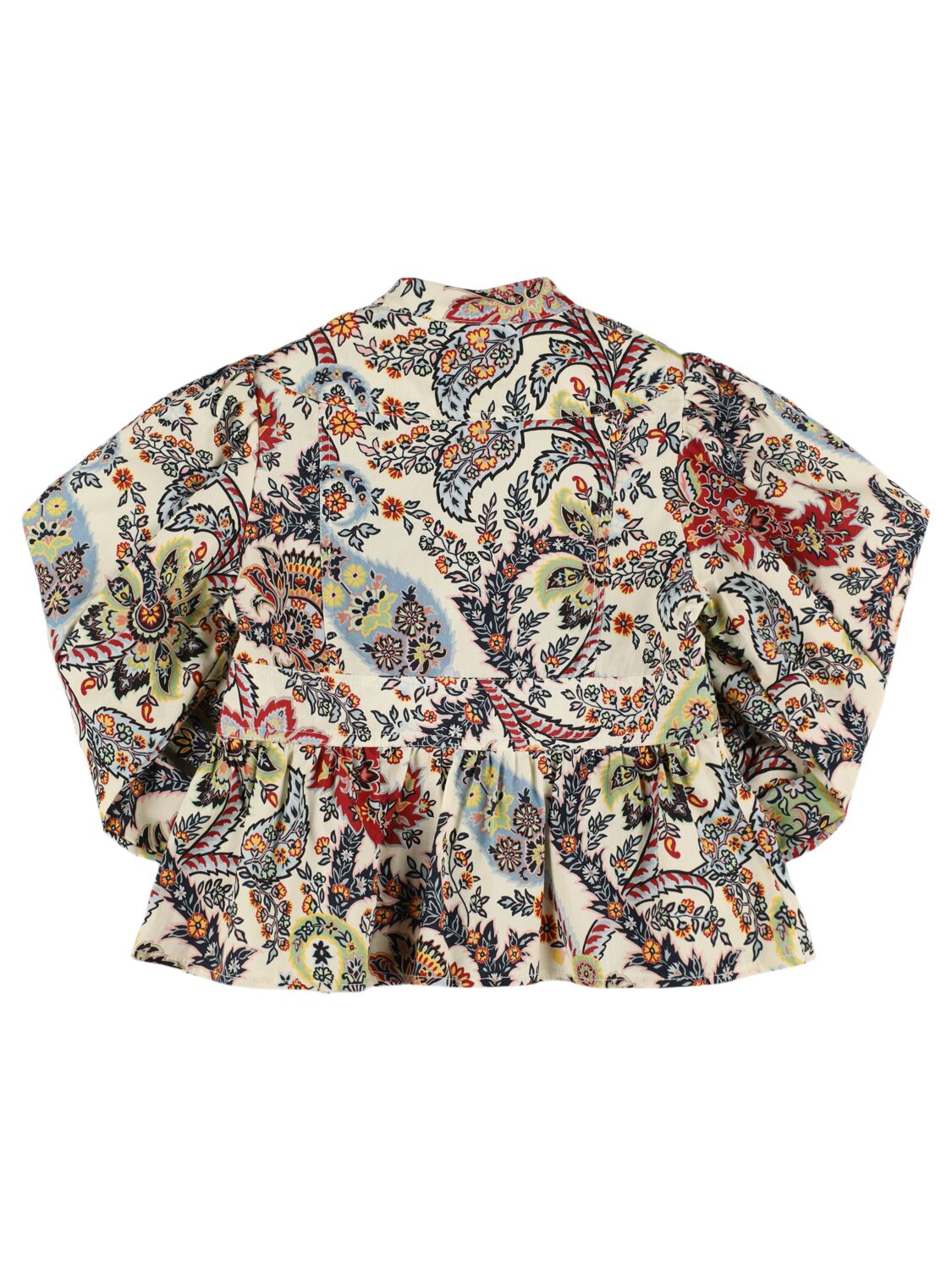 Shop Etro Printed Cotton Poplin Shirt In Beige