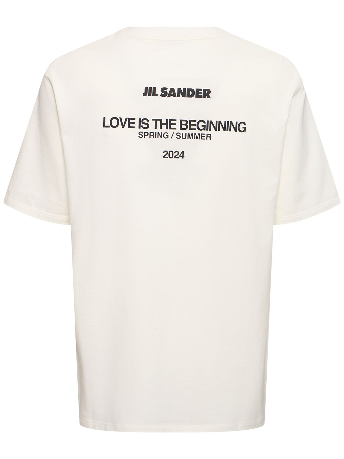 Shop Jil Sander Cotton Jersey Long T-shirt In Coconut