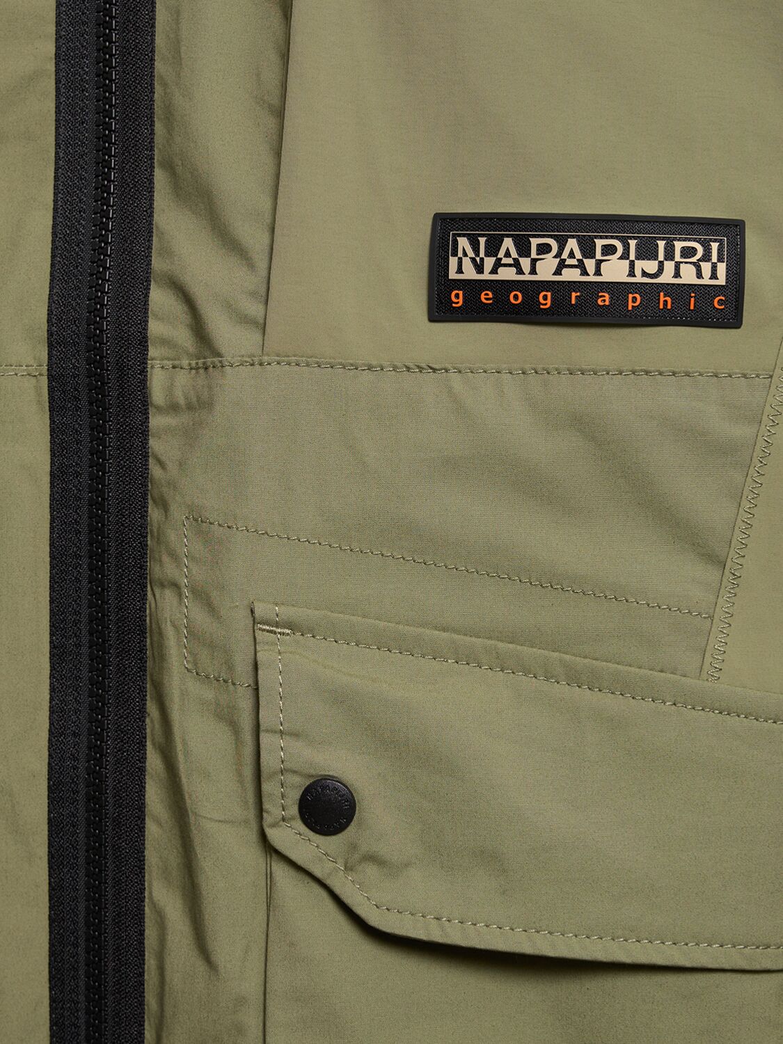 Shop Napapijri A-tepees Casual Cotton Zip Jacket In Green Lichen
