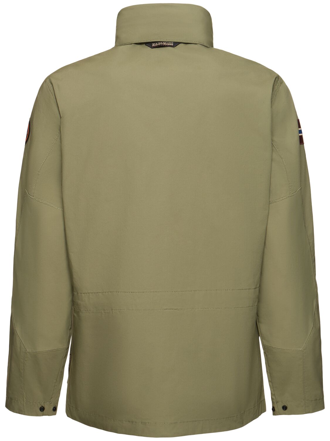 Shop Napapijri A-tepees Casual Cotton Zip Jacket In Green Lichen